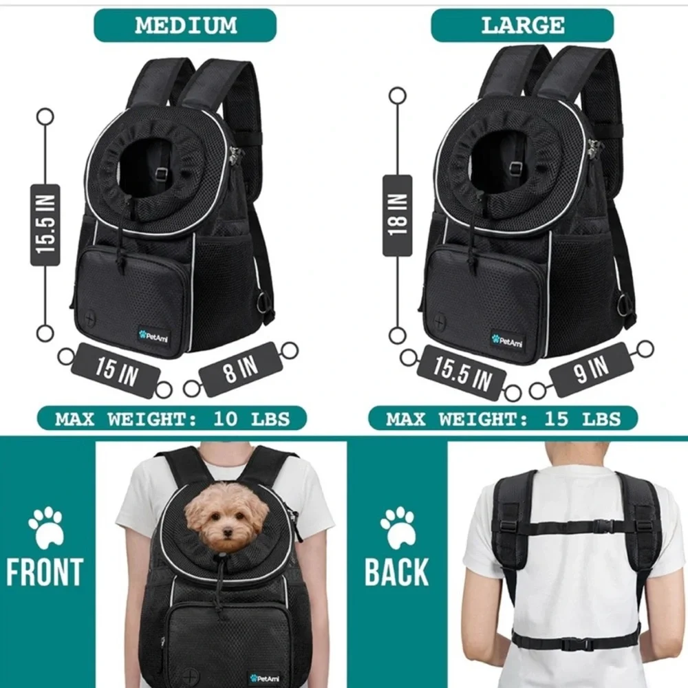 Deluxe PETAMI Pet Carrier Front and Back Pack